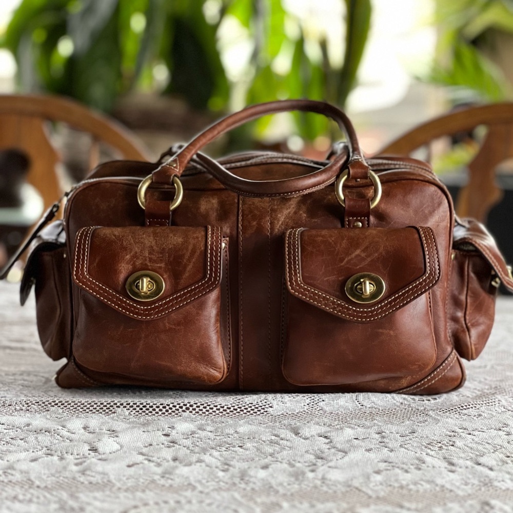 ⭐️NFS / ISO❣️ COACH LEGACY GALLERY TURNLOCK SATCHEL WITH DOUBLE POCKETS IN BROWN